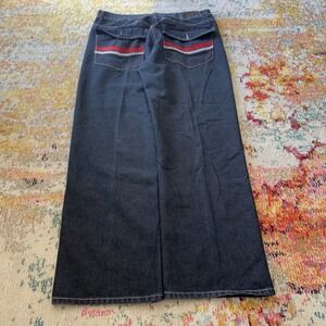 VINTAGE Y2K Grunge Goth Chams Jeans Wide Leg Baggy  Pants Embroidered Pockets 36